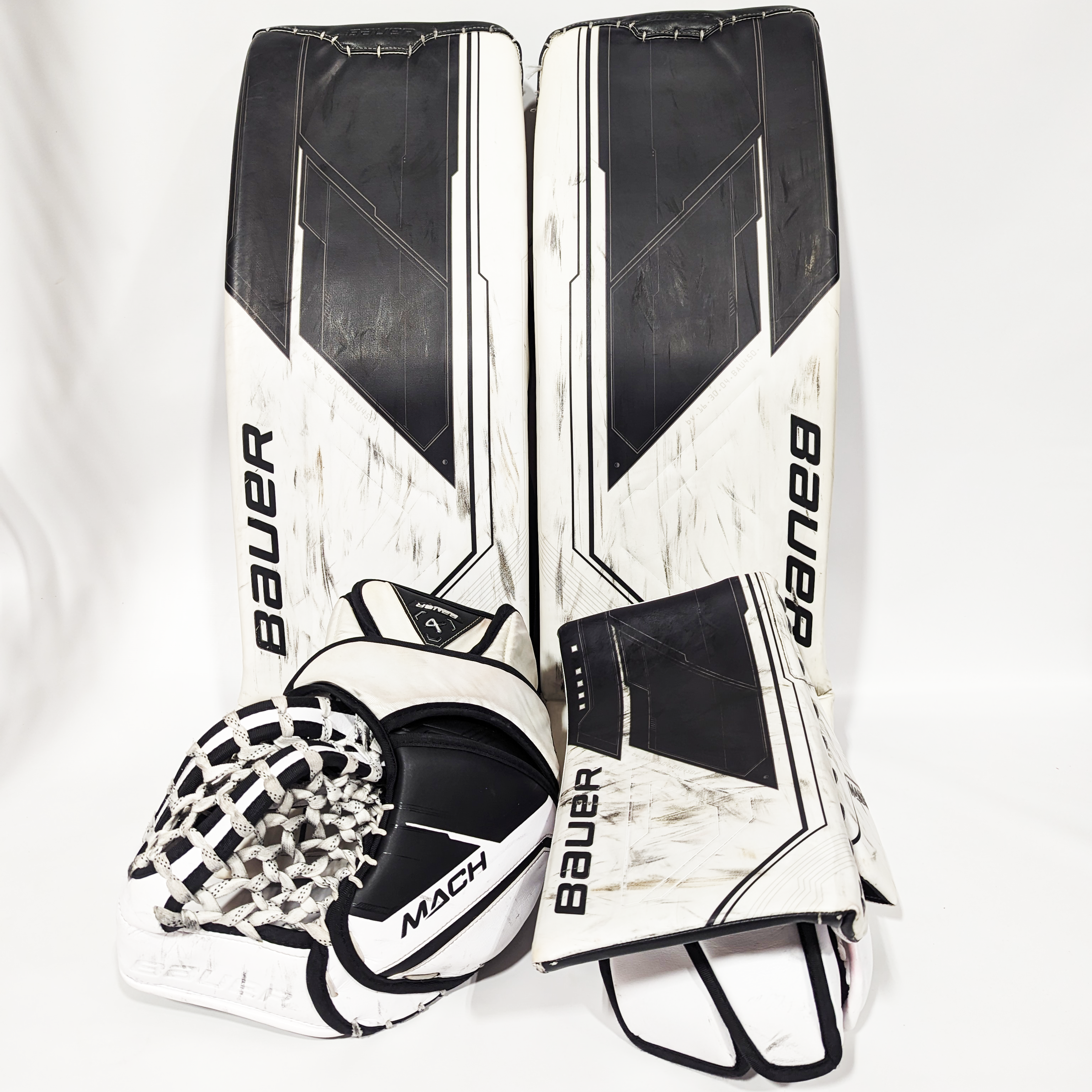 Bauer Supreme Mach - Ensemble de protections de gardien senior Pro Stock d'occasion (noir/blanc)